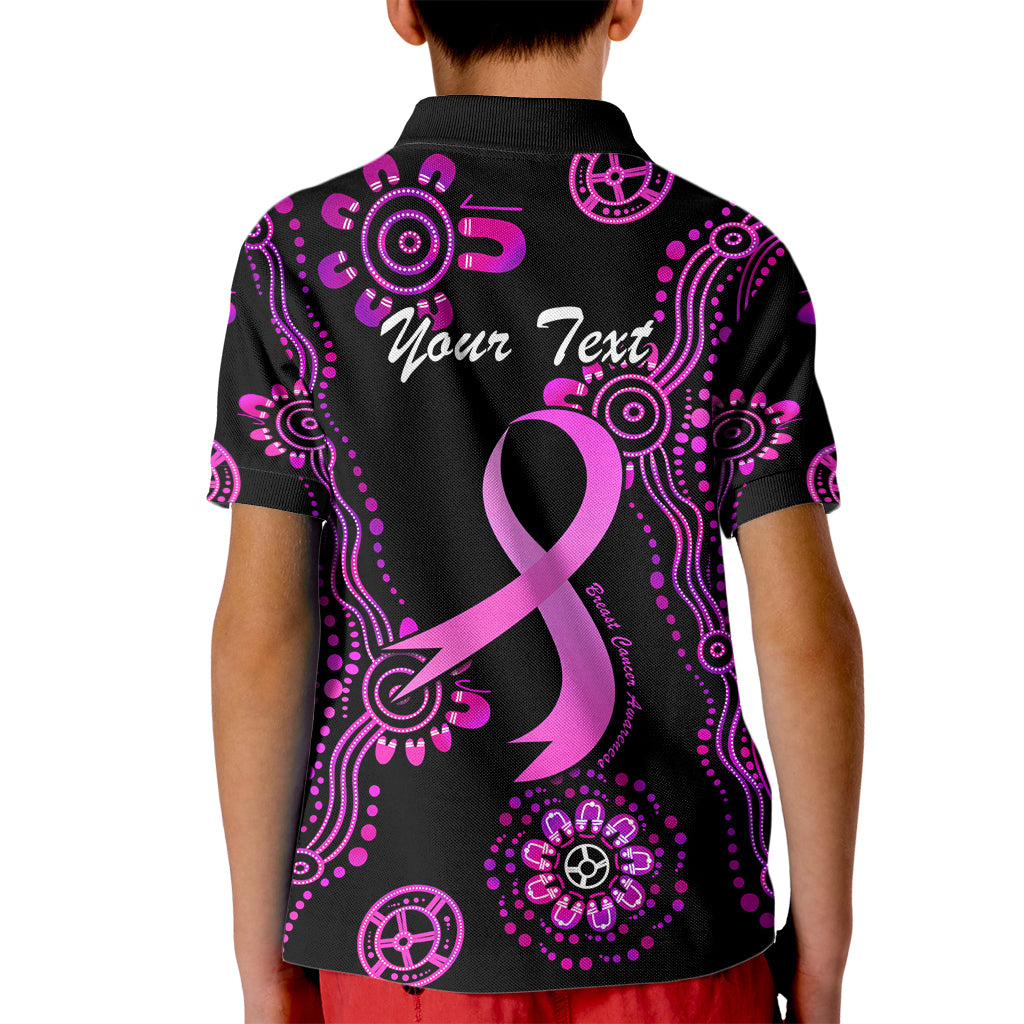 Personalised Faith Hope Love Australia Breast Cancer Kid Polo Shirt Pink Ribbon Indigenous