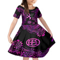 Personalised Faith Hope Love Australia Breast Cancer Kid Short Sleeve Dress Pink Ribbon Indigenous