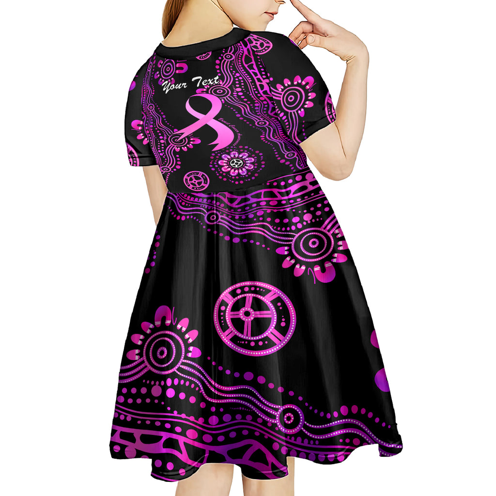 Personalised Faith Hope Love Australia Breast Cancer Kid Short Sleeve Dress Pink Ribbon Indigenous