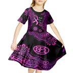 Personalised Faith Hope Love Australia Breast Cancer Kid Short Sleeve Dress Pink Ribbon Indigenous