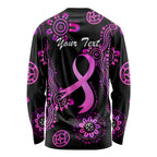Personalised Faith Hope Love Australia Breast Cancer Long Sleeve Shirt Pink Ribbon Indigenous