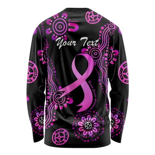 Personalised Faith Hope Love Australia Breast Cancer Long Sleeve Shirt Pink Ribbon Indigenous