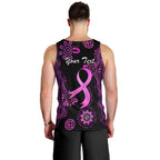 Personalised Faith Hope Love Australia Breast Cancer Men Tank Top Pink Ribbon Indigenous