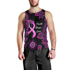 Personalised Faith Hope Love Australia Breast Cancer Men Tank Top Pink Ribbon Indigenous