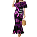 Personalised Faith Hope Love Australia Breast Cancer Mermaid Dress Pink Ribbon Indigenous