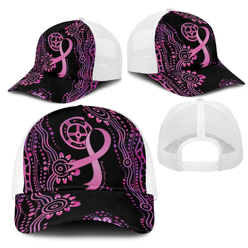 Faith Hope Love Australia Breast Cancer Mesh Trucker Cap Pink Ribbon Indigenous - Aussie Hoodie