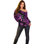 Personalised Faith Hope Love Australia Breast Cancer Off Shoulder Sweater Pink Ribbon Indigenous