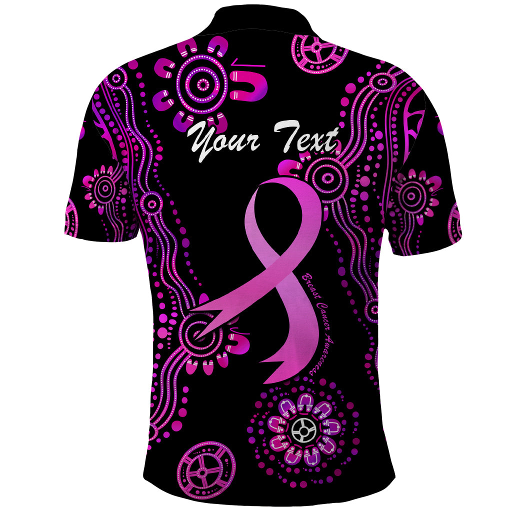 Personalised Faith Hope Love Australia Breast Cancer Polo Shirt Pink Ribbon Indigenous