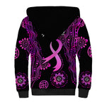 Personalised Faith Hope Love Australia Breast Cancer Sherpa Hoodie Pink Ribbon Indigenous