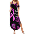 Personalised Faith Hope Love Australia Breast Cancer Summer Maxi Dress Pink Ribbon Indigenous