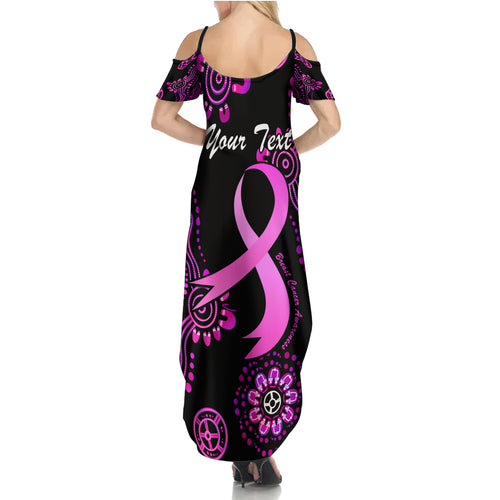 Personalised Faith Hope Love Australia Breast Cancer Summer Maxi Dress Pink Ribbon Indigenous