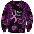 Personalised Faith Hope Love Australia Breast Cancer Sweatshirt Pink Ribbon Indigenous