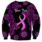 Personalised Faith Hope Love Australia Breast Cancer Sweatshirt Pink Ribbon Indigenous