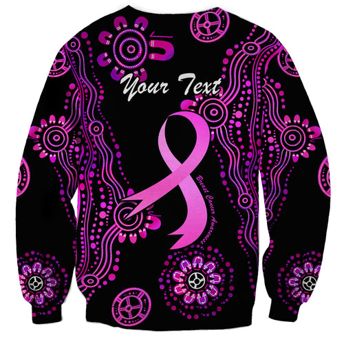 Personalised Faith Hope Love Australia Breast Cancer Sweatshirt Pink Ribbon Indigenous