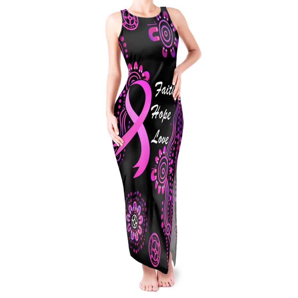 Personalised Faith Hope Love Australia Breast Cancer Tank Maxi Dress Pink Ribbon Indigenous