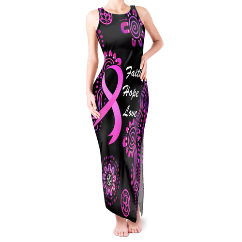 Personalised Faith Hope Love Australia Breast Cancer Tank Maxi Dress Pink Ribbon Indigenous