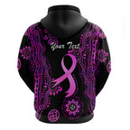 Personalised Faith Hope Love Australia Breast Cancer Zip Hoodie Pink Ribbon Indigenous