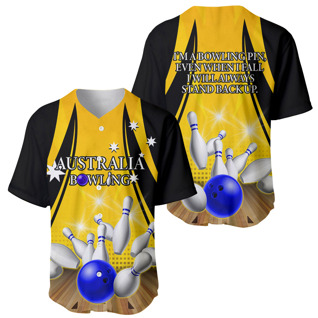 Australia Bowling Baseball Jersey I Am A Bowling Pin Curve Style