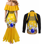 Australia Bowling Couples Matching Mermaid Dress and Long Sleeve Button Shirt I Am A Bowling Pin Curve Style
