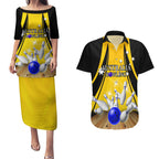 Australia Bowling Couples Matching Puletasi and Hawaiian Shirt I Am A Bowling Pin Curve Style