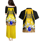 Australia Bowling Couples Matching Puletasi and Hawaiian Shirt I Am A Bowling Pin Curve Style