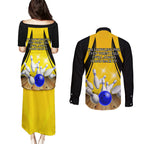 Australia Bowling Couples Matching Puletasi and Long Sleeve Button Shirt I Am A Bowling Pin Curve Style