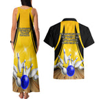 Australia Bowling Couples Matching Tank Maxi Dress and Hawaiian Shirt I Am A Bowling Pin Curve Style