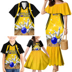 Australia Bowling Family Matching Mermaid Dress and Hawaiian Shirt I Am A Bowling Pin Curve Style