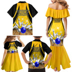 Australia Bowling Family Matching Mermaid Dress and Hawaiian Shirt I Am A Bowling Pin Curve Style