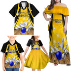 Australia Bowling Family Matching Off Shoulder Maxi Dress and Hawaiian Shirt I Am A Bowling Pin Curve Style
