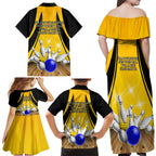 Australia Bowling Family Matching Off Shoulder Maxi Dress and Hawaiian Shirt I Am A Bowling Pin Curve Style