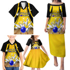 Australia Bowling Family Matching Puletasi and Hawaiian Shirt I Am A Bowling Pin Curve Style