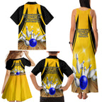 Australia Bowling Family Matching Tank Maxi Dress and Hawaiian Shirt I Am A Bowling Pin Curve Style