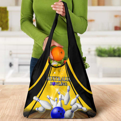 Australia Bowling Grocery Bag I Am A Bowling Pin Curve Style