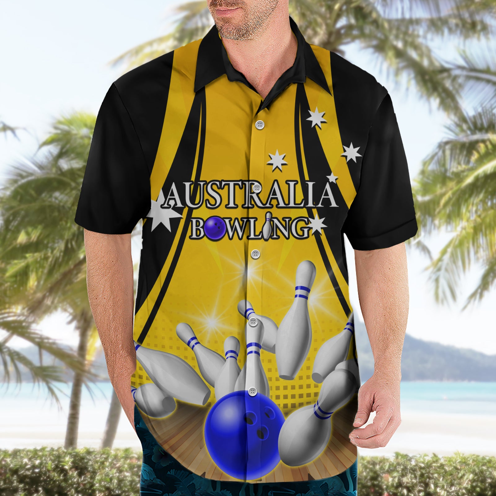 Australia Bowling Hawaiian Shirt I Am A Bowling Pin Curve Style