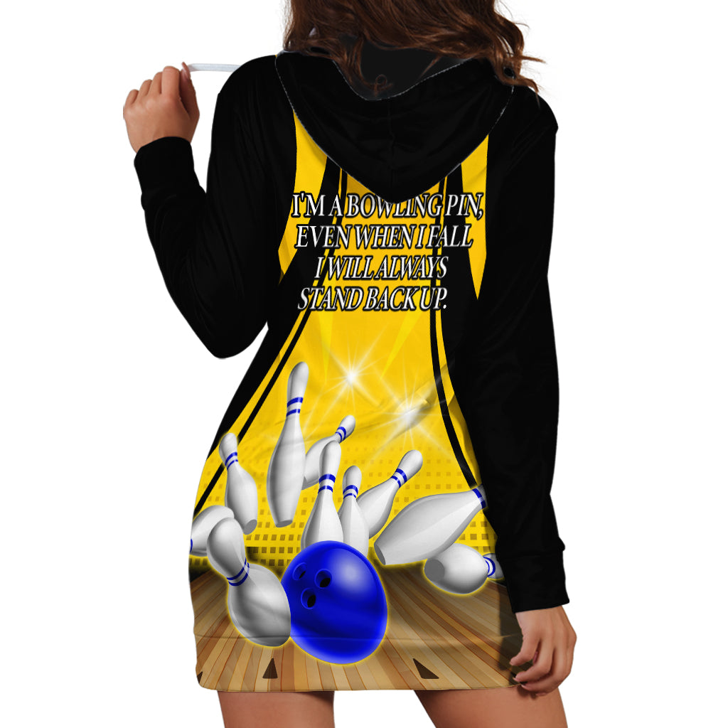 Australia Bowling Hoodie Dress I Am A Bowling Pin Curve Style
