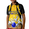 Australia Bowling Kid Polo Shirt I Am A Bowling Pin Curve Style