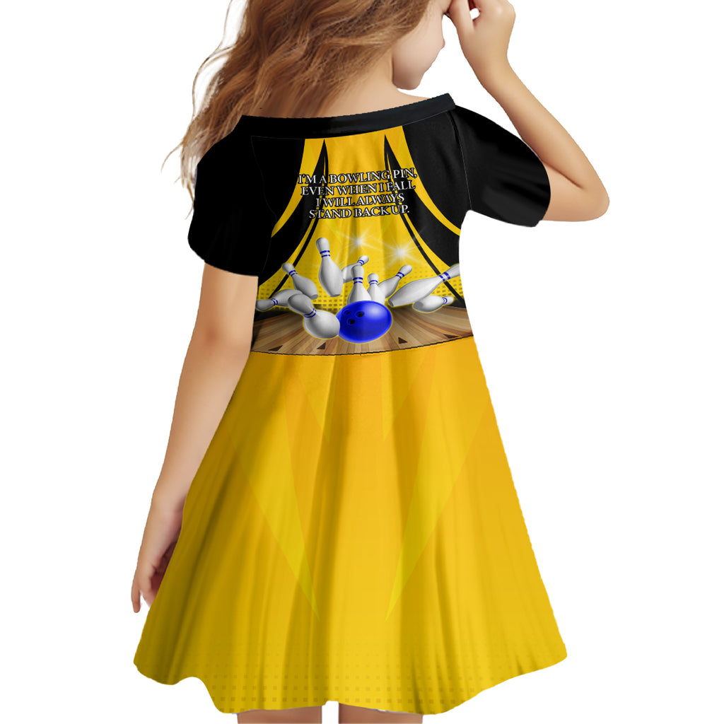 Australia Bowling Kid Short Sleeve Dress I Am A Bowling Pin Curve Style