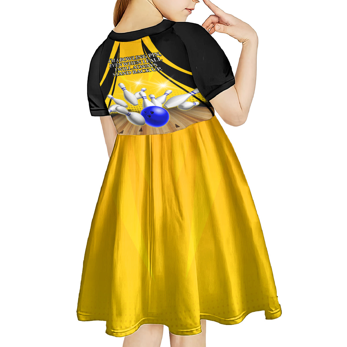 Australia Bowling Kid Short Sleeve Dress I Am A Bowling Pin Curve Style