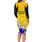 Australia Bowling Long Sleeve Bodycon Dress I Am A Bowling Pin Curve Style