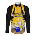 Australia Bowling Long Sleeve Button Shirt I Am A Bowling Pin Curve Style