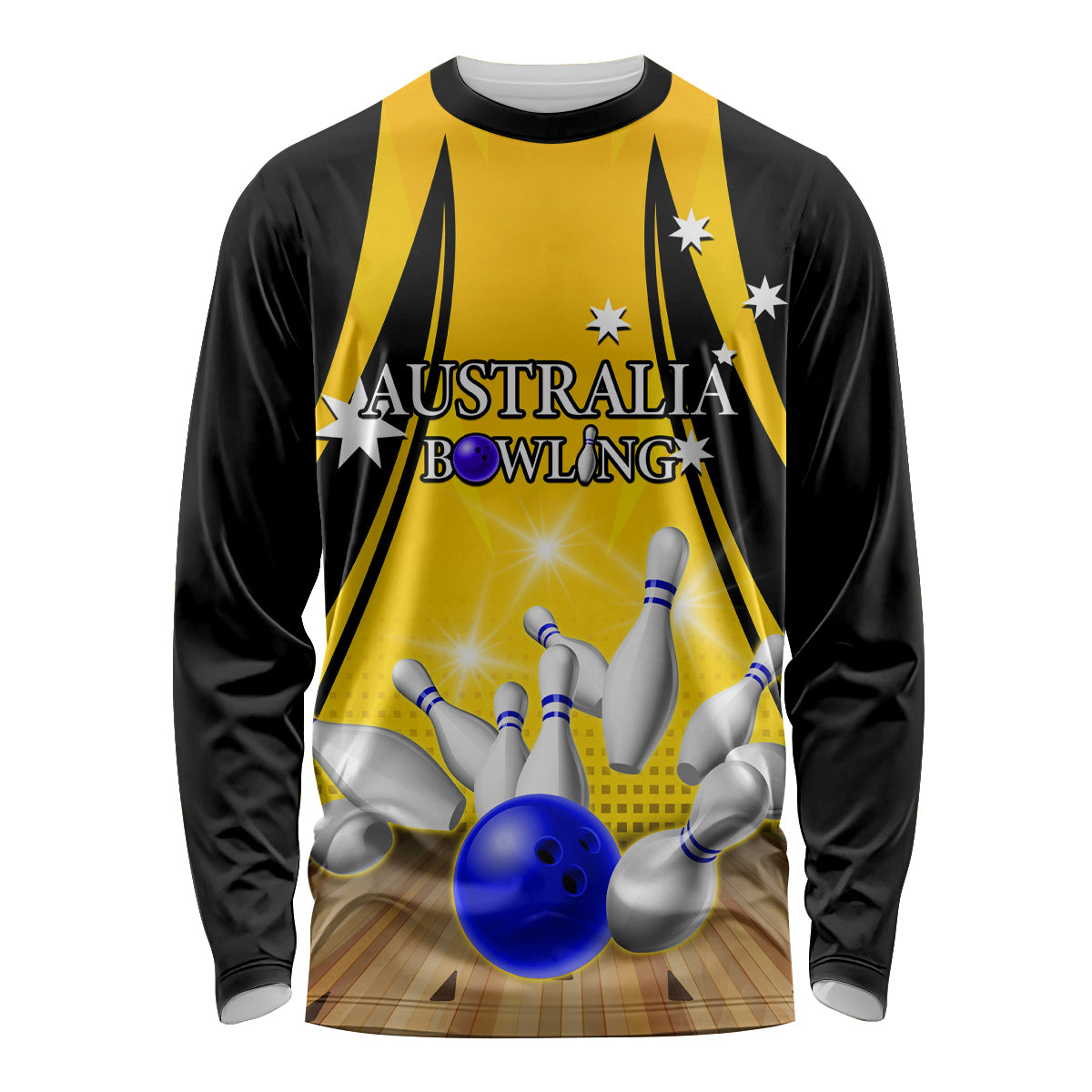Australia Bowling Long Sleeve Shirt I Am A Bowling Pin Curve Style