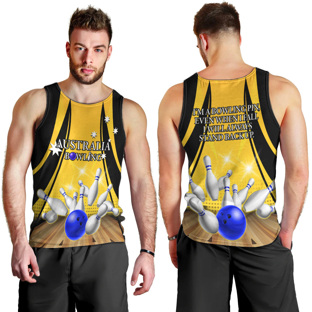 Australia Bowling Men Tank Top I Am A Bowling Pin Curve Style