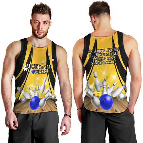 Australia Bowling Men Tank Top I Am A Bowling Pin Curve Style