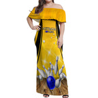 Australia Bowling Off Shoulder Maxi Dress I Am A Bowling Pin Curve Style