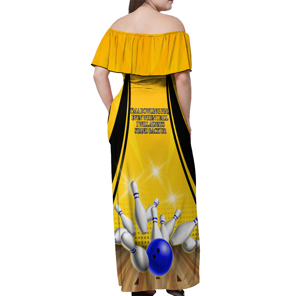Australia Bowling Off Shoulder Maxi Dress I Am A Bowling Pin Curve Style