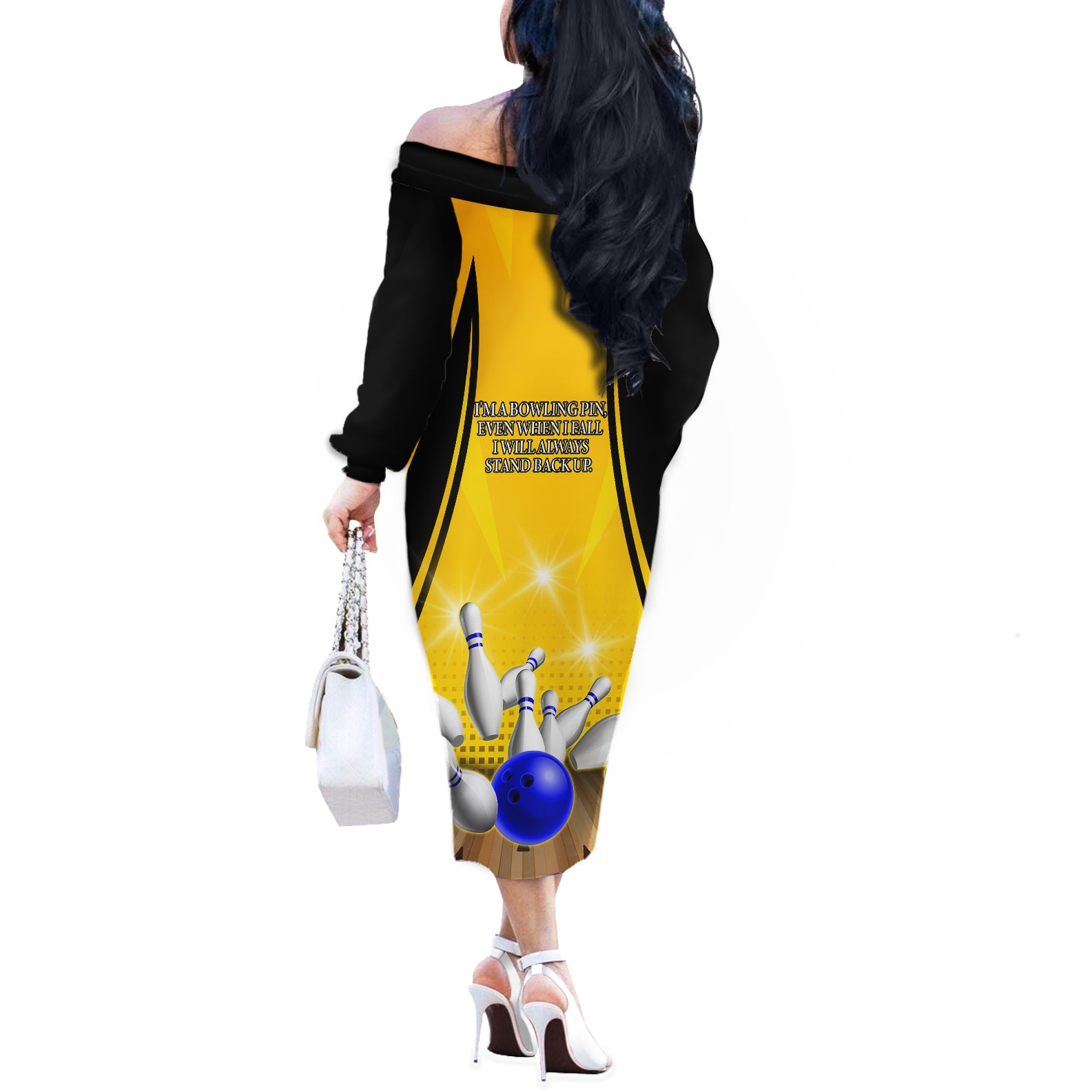 Australia Bowling Off The Shoulder Long Sleeve Dress I Am A Bowling Pin Curve Style