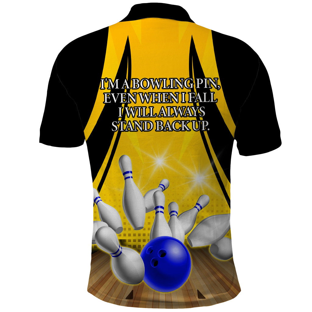 Australia Bowling Polo Shirt I Am A Bowling Pin Curve Style