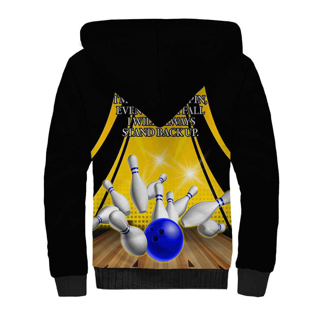 Australia Bowling Sherpa Hoodie I Am A Bowling Pin Curve Style