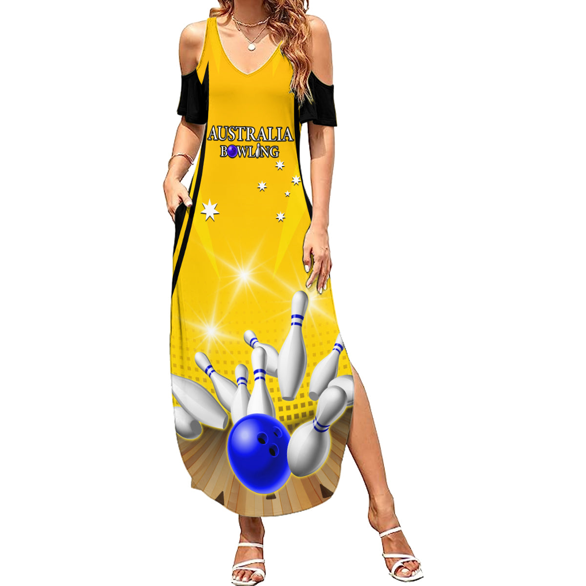 Australia Bowling Summer Maxi Dress I Am A Bowling Pin Curve Style